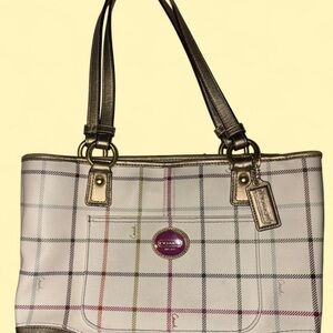 Coach Multicolor Plaid Shoulder Bag